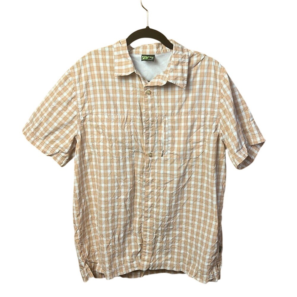 Koppen Mens Plaid Short Sleeve‎ Button Up Shirt M Lightweight Camp Hike Outdoor